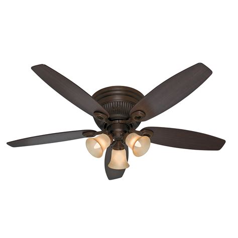 Ceiling fan with lights parrot uncle 52 inch ceiling fan with remote control modern crystal chandelier fans for bedroom with 5 reversible blades, 3 bulbs not included, chrome. Shop Hunter Wellesley Low Profile 52-in Northern Sienna ...