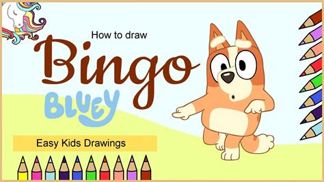 How To Draw Bingo From Bluey Art For Kids Step By Step Lesson Otosection
