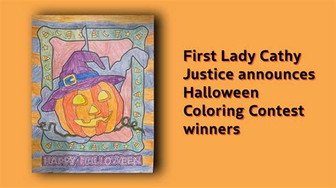 First Lady Cathy Justice Announces Halloween Coloring Contest Winners