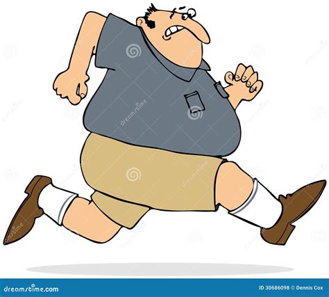 Fat Man Sprinting Stock Illustration Illustration Of Obese 30686098