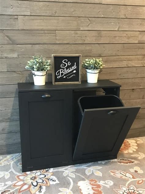 A bin that holds rubbish until it is collected. tilt out trash double bin black (D-B) - Lovemade14 ...