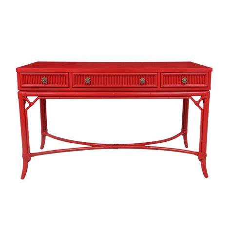 Red Chinoiserie Style Writing Desk Chairish