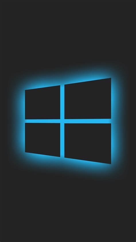 750x1334 Windows 10 Logo Blue Glow Iphone 6 Iphone 6s Iphone 7