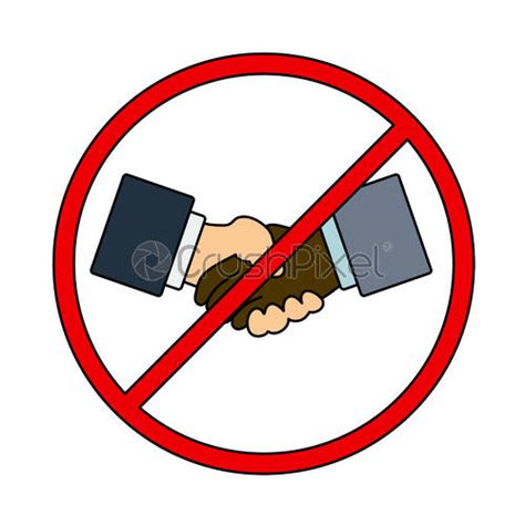 No Handshake Line Icon Handshake Ban Linear Style Sign Stock Vector