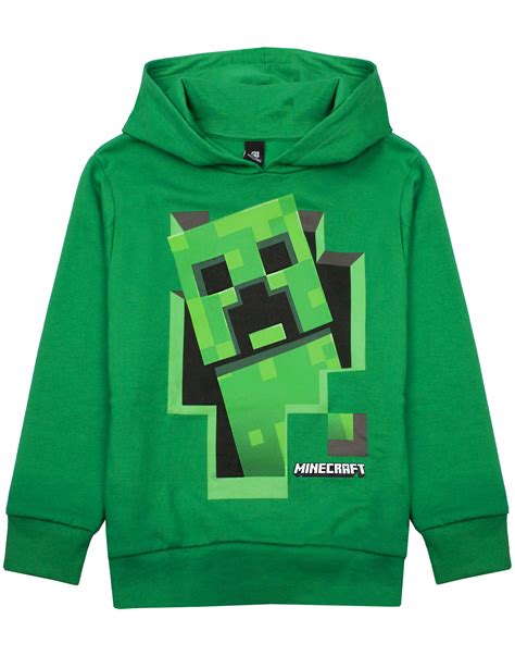 Minecraft Creeper Inside Boys Green Hoodie Gamer Kids Hooded Sweater Ebay