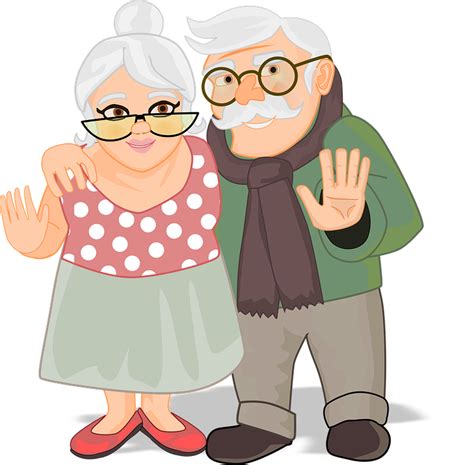 Download Elderly Couple Grandparents Royalty Free Vector Graphic