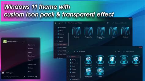 Windows 11 Theme With Custom Icon Pack And Transparent Effect 2022
