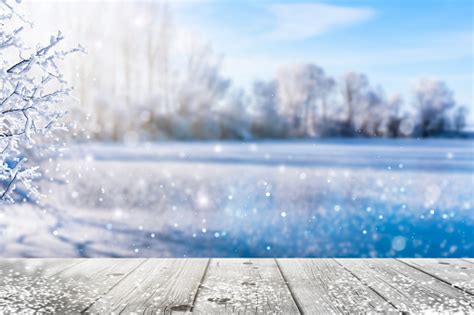 Frozen Lake In Idyllic Winter Landscape Stock Photo Download Image