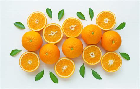 Wallpaper Oranges Fruit Fresh Leaves Leaves Orange Fruits Images