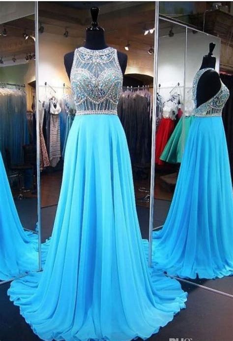 light blue long chiffon gown with sleeveless ball gown beaded chiffon ball gown evening dress