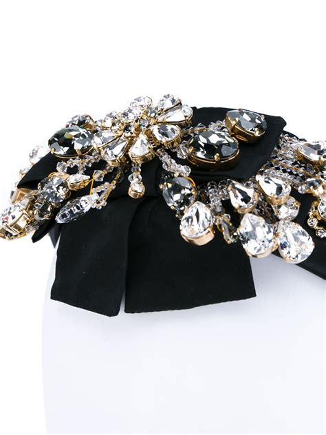Dolce And Gabbana Crystal Embellished Hairband Headband Tiara Black