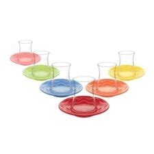 Buy Lav Turkish Tea Glass Set Lal Colours Pcs Online Grand Bazaar