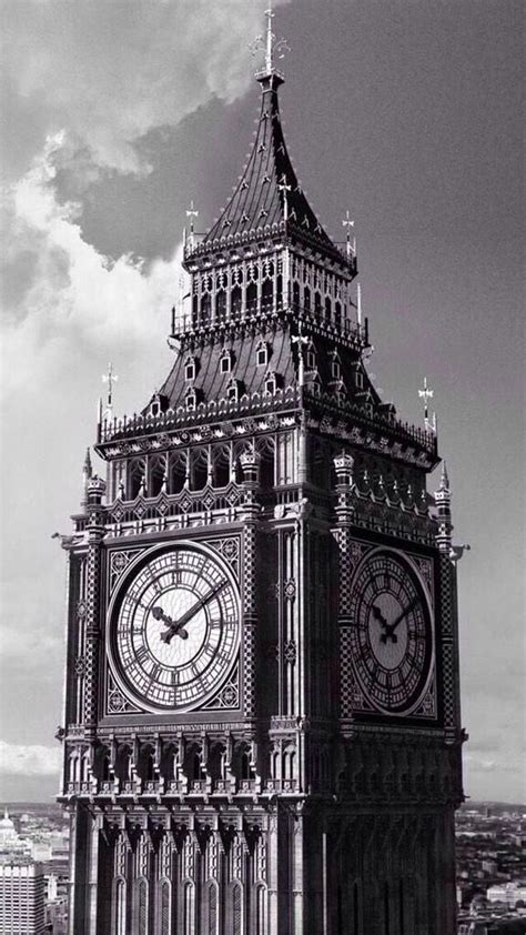 Big Ben Clock Black And White Drawn On Strathmore 60 Lb Paper With