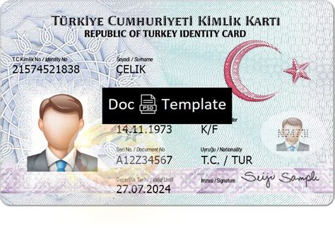 Turkey ID Card Template PSD PSD Templates