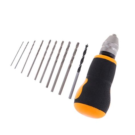 Micro Mini Portable Small Hand Drill 10pcs Drill Bits Set Tool 0 8 3