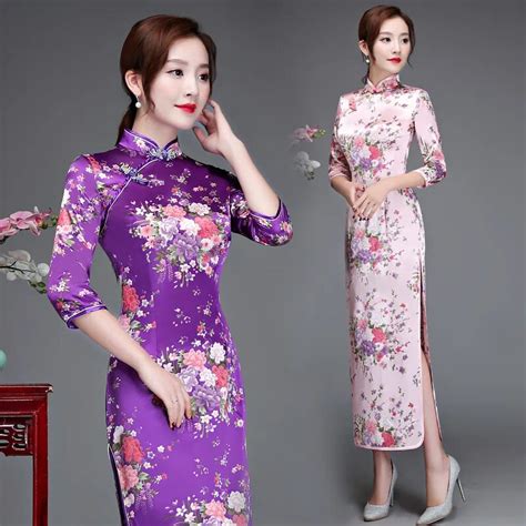 Aliexpress Com Buy Sexy Traditional Chinese Dress Long Silk Rayon Cheongsam Qipao Novelty