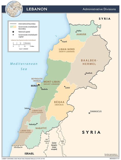 Regional Map Of Lebanon Country Report