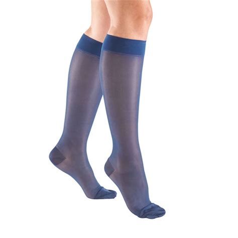 Womens Sheer Closed Toe Moderate Compression Knee High Stockings