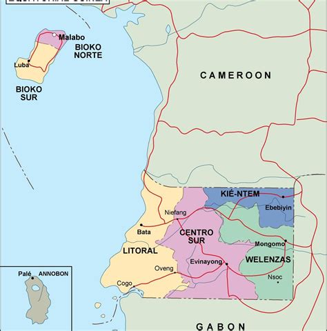 Equatorial Guinea Political Map Netmaps Mapas De España Y Del Mundo