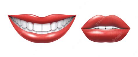 premium vector realistic smile woman laughing mouth with white teeth and lips oral