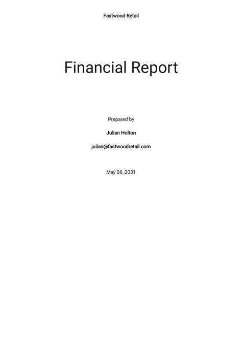 Free Financial Report Templates In Microsoft Word Doc
