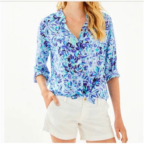 Lilly Pulitzer Tops Lilly Pulitzer Sea View Button Down Poshmark