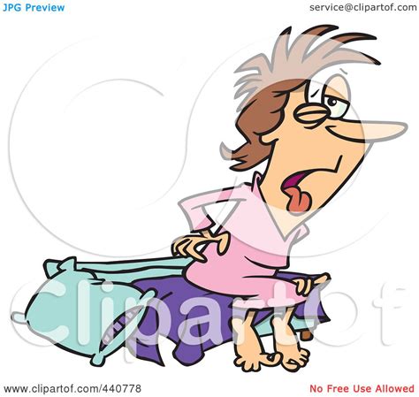 Royalty Free Rf Clip Art Illustration Of A Cartoon Tired Woman Waking Up By Toonaday 440778