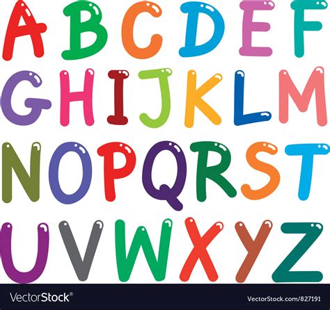 Colorful Capital Letters Alphabet Royalty Free Vector Image