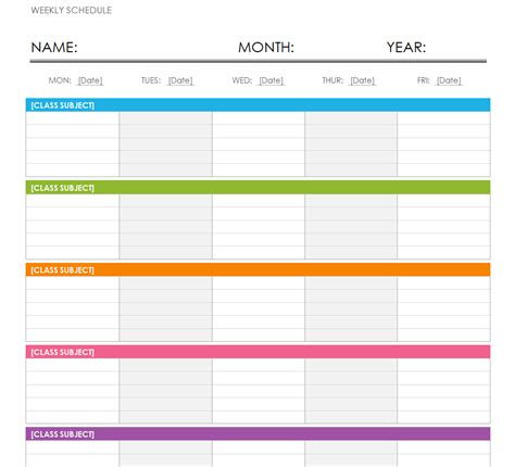 17 Printable Weekly Schedule Templates In Word And Excel Templates Show