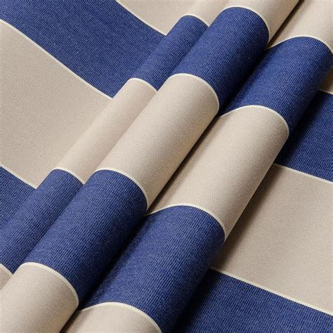 Sunbrella Awning Stripe 4921 0000 Mediterranean Canvas Block 46