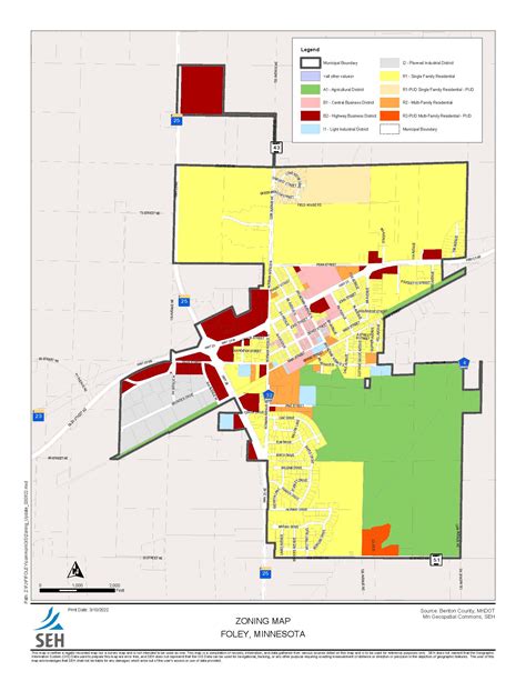 Zoning Map City Of Foley Mn Benton County Central Minnesota
