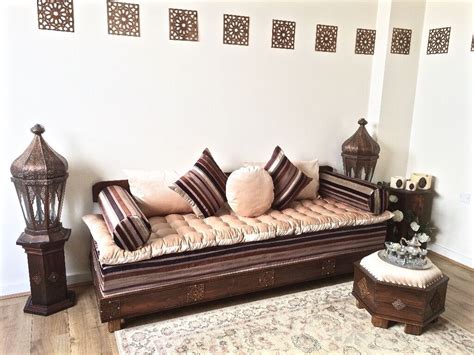 Luxurious Moroccan Sofa Bench Daybed 3 Seater Couch Majlis