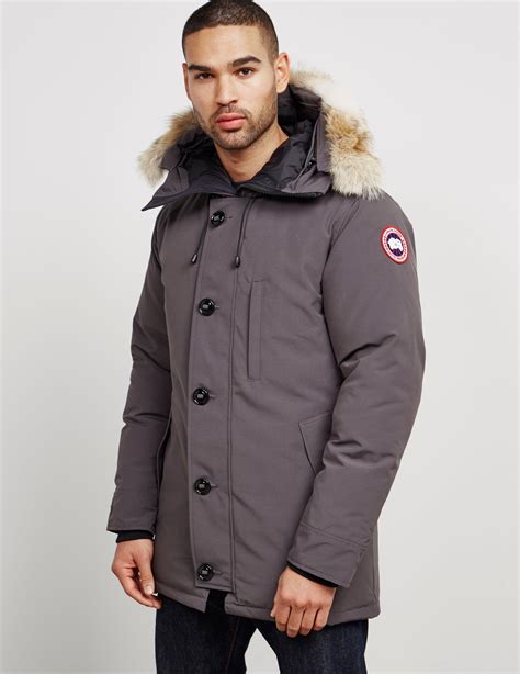 canada goose goose chateau padded parka jacket grey in grey for men lyst uk