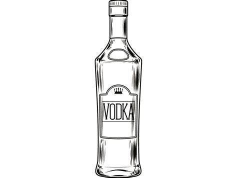 Dessin Bouteille Vodka Clipart Verre Vodka Bouteille à Argent