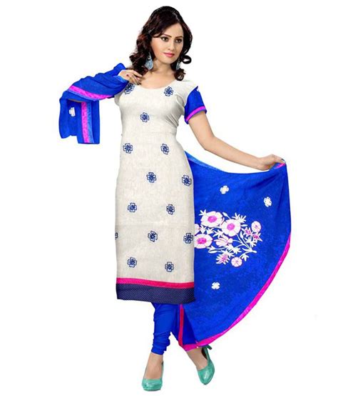 Zaributi Blue Khadi Dress Material Buy Zaributi Blue