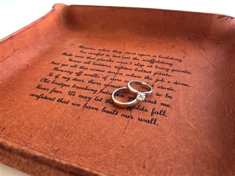 Find the perfect leather anniversary gifts with these helpful ideas. Leather Tray with Your Vows / 3-Year Anniversary Gift / | Etsy