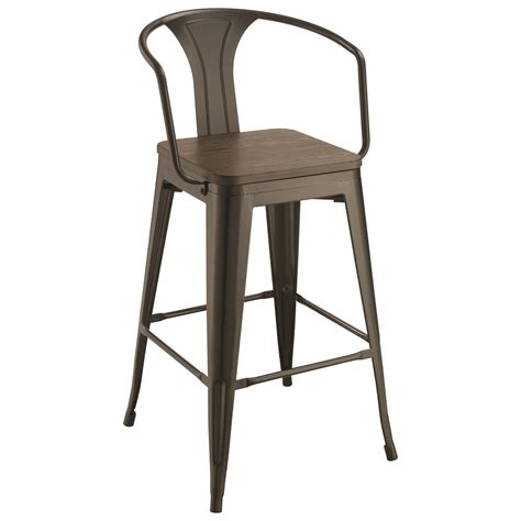 Coaster Dining Chairs And Bar Stools Cafe Bar Stool With Wood Seat A1