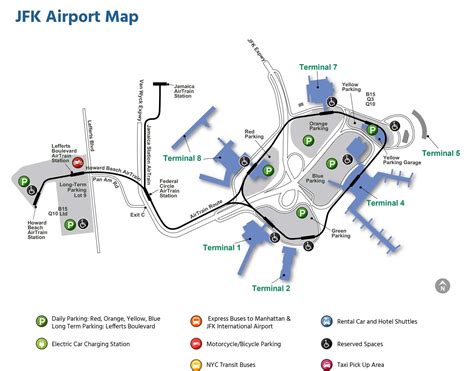 Карта аэропорта Кеннеди в Нью Йорке John F Kennedy Airport