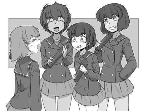 Renshiu Hoshino Girls Und Panzer Nakajima Girls Und Panzer