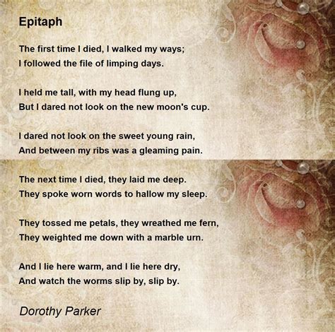 Epitaph Poem by Dorothy Parker - Poem Hunter Comments