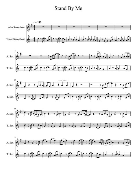 Stand By Me Alto Tenor Saxophone Sheet Music For Alto Saxophone Tenor Saxophone Download