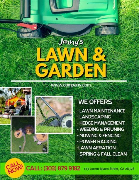 Lawn Mowing Flyer Template New Lawn Care Services Flyer Poster Template