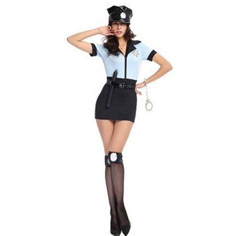 Adult Woman Policewoman Cosplays Halloween Police Costumes Female Sexy Uniform Role Play Showing