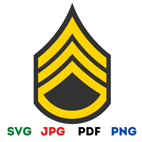 Army Non Commissioned Officer Rank E 6 Staff Sergeant Sgt Svg Etsy