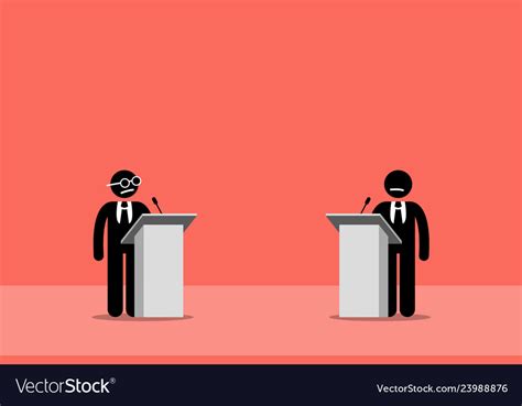 Politicians Debating On The Stage Artwork Depicts Vector Image