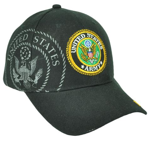 United States Army Us Strong Military Hat Cap Black Adjustable Curved