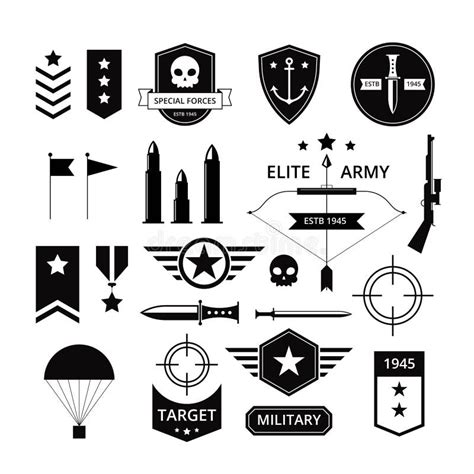 Military Badges Stock Vector Illustration Of Insignia 27608083