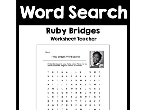 Ruby Bridges Word Search Teaching Resources