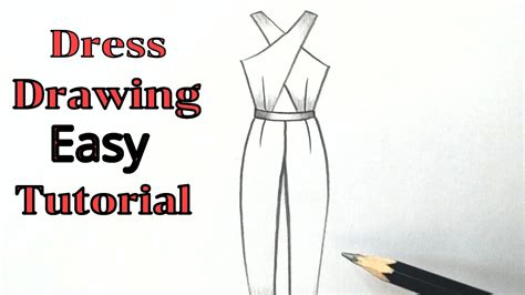 How To Draw A Beautiful Girl Dress Drawing Design Easy Fashion Illustration Dresses Drawing