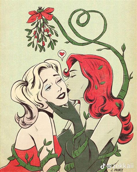 hearly quinn harley quinn comic kiss art lesbian art queer art pretty redhead romantic art